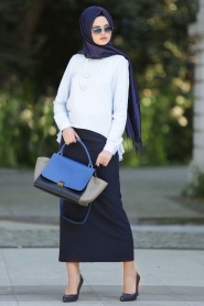 Aramiss - Baby Blue Hijab Blouse 802BM - Thumbnail