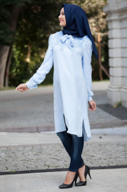 Aramiss - Baby Blue Hijab Tunic 853BM - Thumbnail