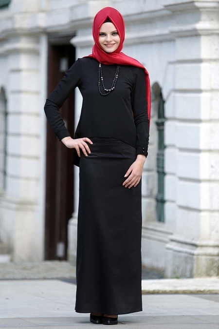 Aramiss - Black Hijab Blouse 802S