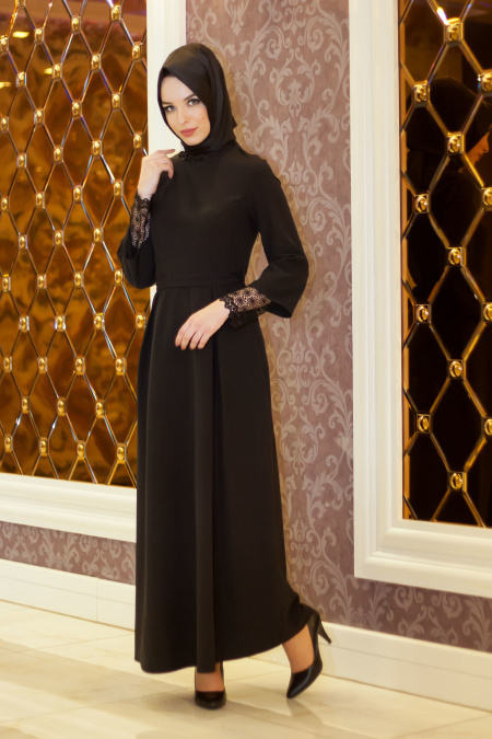 Aramiss - Black Hijab Dress ARM-1705S