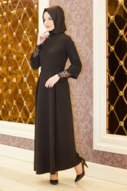 Aramiss - Black Hijab Dress ARM-1705S - Thumbnail