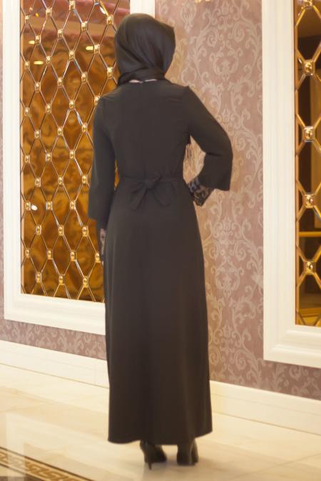 Aramiss - Black Hijab Dress ARM-1705S - 3