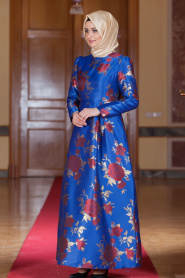 Aramiss - CLaret Red Hijab Dress 1704-02BR - Thumbnail