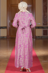 Aramiss - Fuchsia Hijab Dress 1700F - Thumbnail
