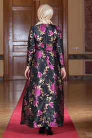 Aramiss - Fuchsia Hijab Dress 1704-01F - Thumbnail