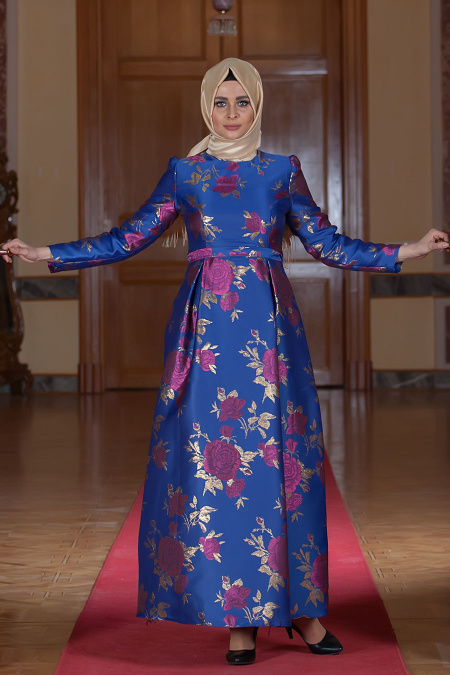 Aramiss - Fuchsia Hijab Dress 1704-02F
