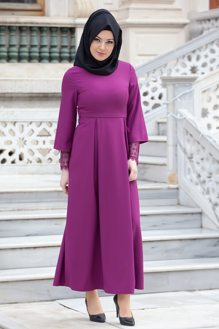 Aramiss - Fuchsia Hijab Dress 1705F