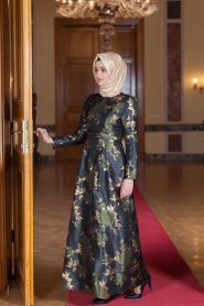 Aramiss - Green Hijab Dress 1704-01Y - Thumbnail