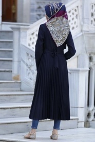 Aramiss - Navy Blue Hijab Coat 7060L - Thumbnail