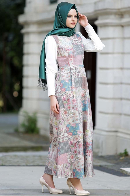 Aramiss - Pattern Hijab Dress 7045-01DSN