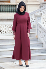 Aramiss - Plum Color Hijab Dress 1705MU - Thumbnail