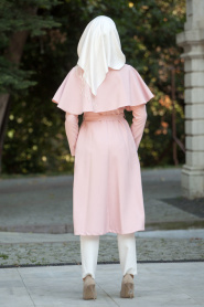 Aramiss - Powder Pink Hijab Coat 7042PD - Thumbnail