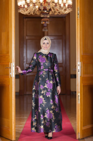 Aramiss - Purple Hijab Dress 1704-01MOR - Thumbnail