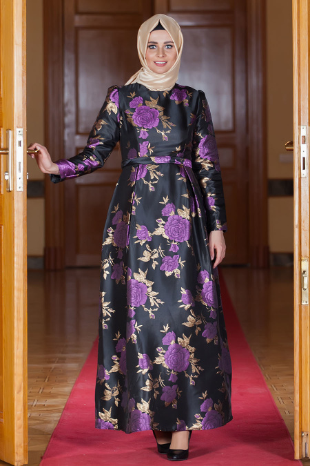 Aramiss - Purple Hijab Dress 1704-01MOR