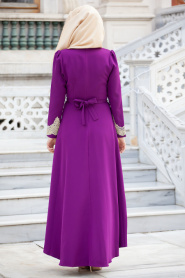 Aramiss - Purple Hijab Dress 4744MOR - Thumbnail