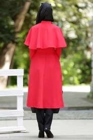 Aramiss - Red Hijab Coat 7042K - Thumbnail