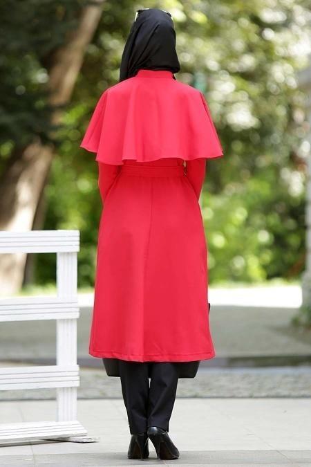 Aramiss - Red Hijab Coat 7042K - 4