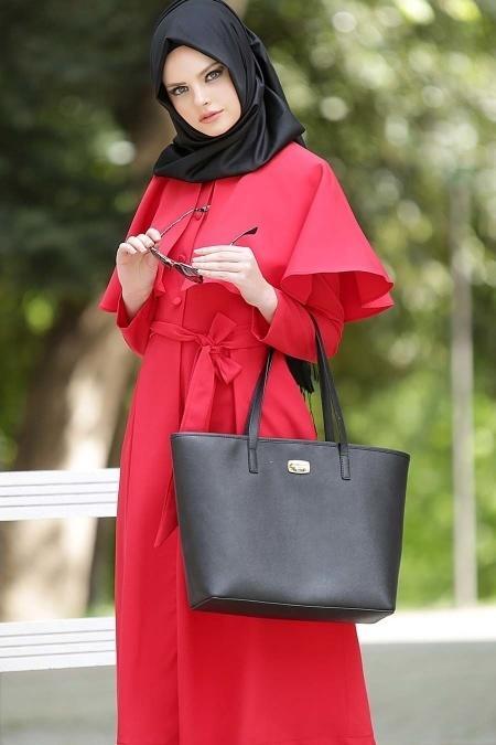 Aramiss - Red Hijab Coat 7042K - 3