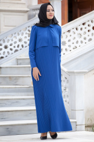 Aramiss - Sax Blue Hijab Tunic 8008SX - Thumbnail