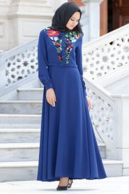 Aramiss - Sax Blue Hijab Tunic 8013SX - Thumbnail