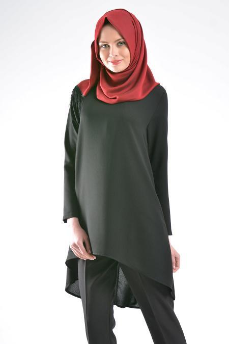 Arkası Uzun Siyah Tunik - 2