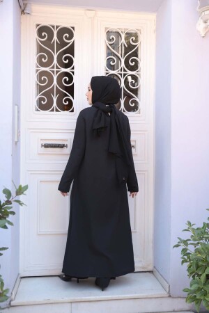 Asimetrik Detaylı Siyah Tesettür İkili Takım 76321S - 3