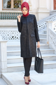 Asiyan - Black Hijab Coat 2262S - Thumbnail