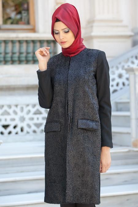 Asiyan - Black Hijab Coat 2262S - 2