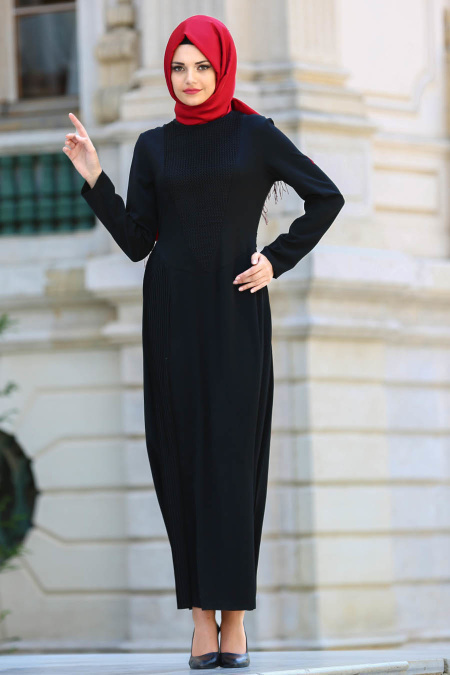 Asiyan - Black Hijab Dress 7018S