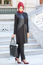 Asiyan - Black Hijab Tunic 2098S - Thumbnail