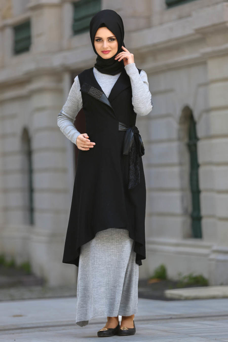 Asiyan - Black Hijab Vest 2186S
