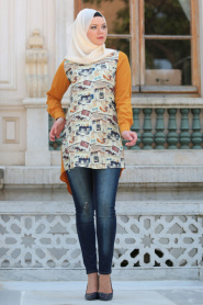 Asiyan - Mustard Hijab Tunic 2214HR - Thumbnail