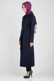 Asiyan - Navy Blue Hijab Coat 9000L - Thumbnail