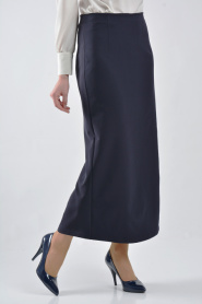 Asiyan - Navy Blue Hijab Skirt 4506L - Thumbnail