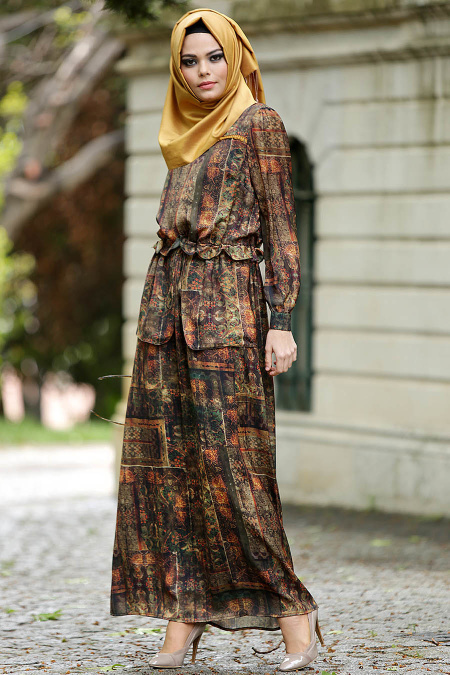 Asiyan - Pattern Hijab Dress 7032DSN