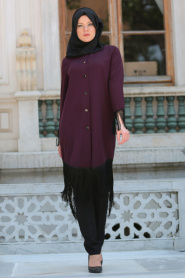 Asiyan - Plum Color Hijab Tunic 2198MU - Thumbnail
