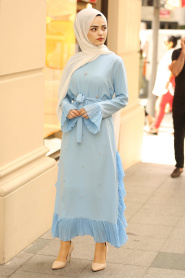 Baby Blue Hijab Dress 3172BM - Thumbnail