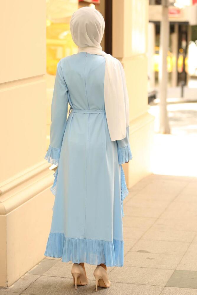 Baby Blue Hijab Dress 3172BM - 2