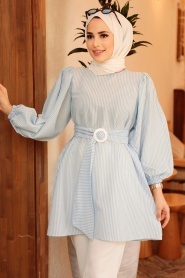 Baby Blue Hijab Tunic 40681BM - Thumbnail