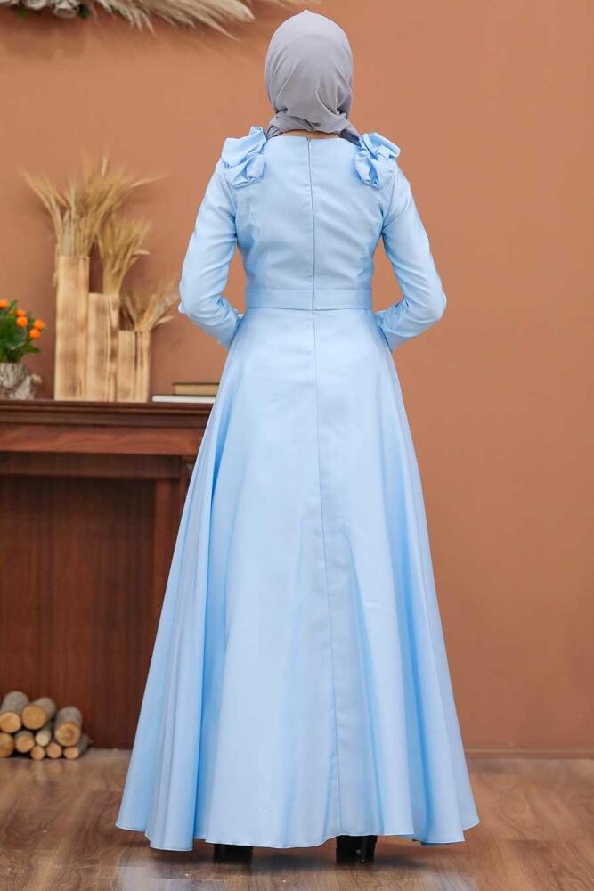 Neva Style - Luxury Baby Blue Muslim Evening Dress 2406BM - 2