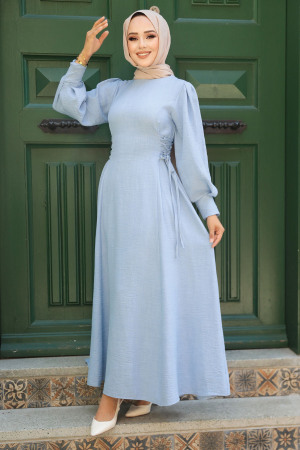 Baby Blue Modest Dress For Women 5962BM - 1