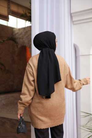 Baklava Desenli Camel Tesettür Triko Kazak Tunik 85161C - 3
