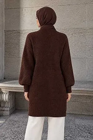 Pull en maille à motif losanges – Marron 60091KH - 2