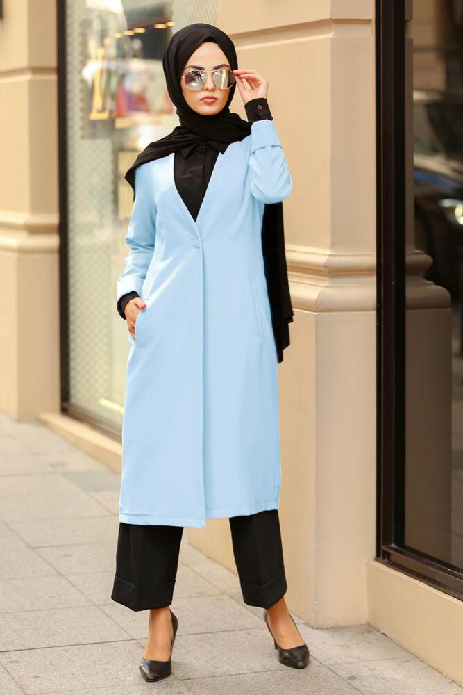 Bébé Bleu-Nayla Collection - Manteau Hijab 40230BM - 1