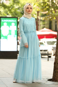 Bébé Bleu - Nayla Collection Robe Hijab 100412BM - Thumbnail