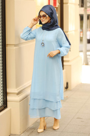 Bébé Bleu - Nayla Collection - Robe Hijab 3167BM - Thumbnail
