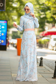 Bébé Bleu - Nayla Collection - Robe Hijab 81526BM - Thumbnail