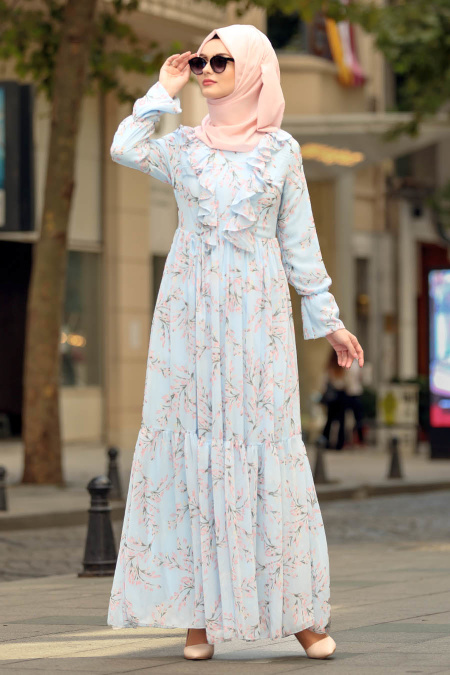 Bébé Bleu - Nayla Collection - Robe Hijab 8258BM
