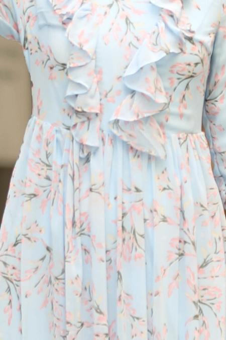 Bébé Bleu - Nayla Collection - Robe Hijab 8258BM - 2