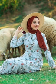 Bébé Bleu - Neva Style - Robe Hijab - 815217BM - Thumbnail